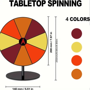 Roue de la fortune de table en acrylique à 4 couleurs avec support en métal stable