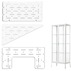 3Pcs acrylic shelves set for Milsbo greenhouse cabinets including laser cut DIY backboards
