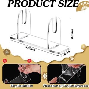 Clear acrylic folding fan display stand with dimensions 4.5x2.3x1.3 inch for home decor