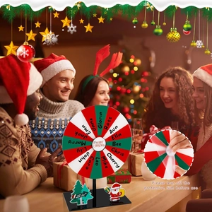 Customizable Christmas acrylic prize wheel with Santa base for festive party games