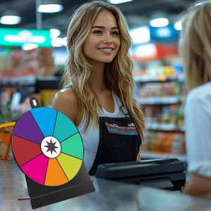 6 inch colorful acrylic prize wheel with 8 sections for party games and carnivals