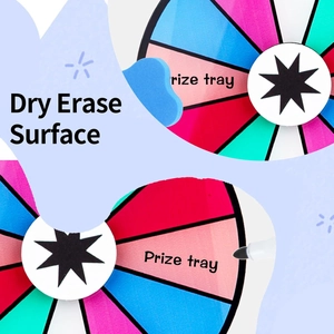 6 inch acrylic spinning prize wheel with colorful dry erase surface for party games