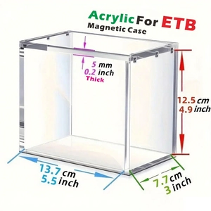 Clear acrylic magnetic display case for Elite Trainer Box storage and card protection