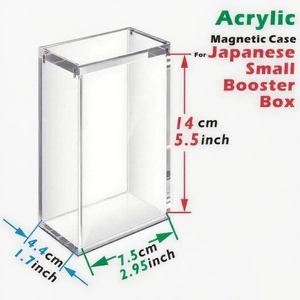 Acrylic magnetic display case for Japanese Small Booster Box with dimensions 14x7.5x4.4cm