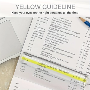6-inch clear acrylic bar magnifier with yellow guideline for reading small print