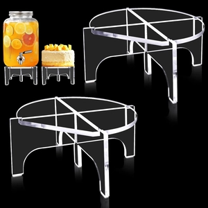 Large Clear Acrylic Beverage Dispenser Stand Round Cake Holder Juice Jar Base For Party Restaurant Wedding Support Riser