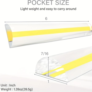 6 inch acrylic bar magnifier with yellow guide line for reading small print clearly