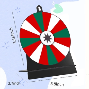 6 inch acrylic prize wheel with red and green segments for party and carnival games