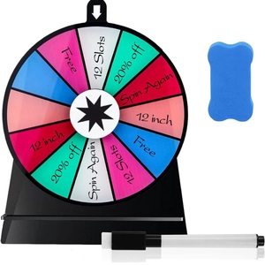 12-inch 12-slot prize wheel game set with marker and eraser for party wedding carnival games