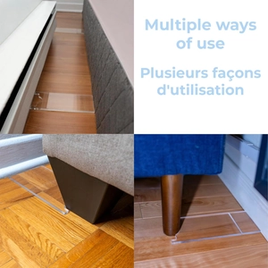Multiple ways to use transparent acrylic sofa and bed stoppers for gap filling and stability