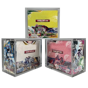Transparent Acrylic Display Case Magnetic Sliding Lid Storage Box For TCG Booster Box Protective Card Collection Case Desktop Organizer