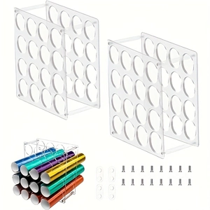 Acrylic Vinyl Roll Holder Detachable Storage Rack For Craft Paper Desktop Clear Organizing Rack For Storage And Organization