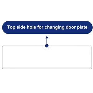 Transparent acrylic wall nameplate holder with top opening and adhesive door sign frame