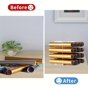 Acrylic vinyl roll holder storage rack with 32 holes for desktop organization