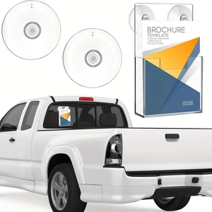 Clear acrylic brochure holder with strong dual suction cups for car window display