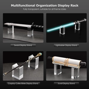Supporto regolabile in acrilico trasparente per spade laser, katana e bacchette magiche