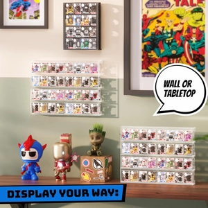 Dual-use wall mounted or tabletop acrylic display case with multi-tier clear slots