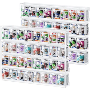 Clear Acrylic Display Case 4-Tier Action Figure Organizer Box Transparent Dustproof Stand For Tabletop Wall Mount Home Decor