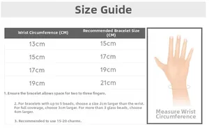 Detailed size guide for stainless steel bracelet with wrist measurement instructions
