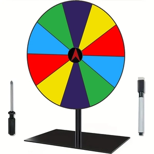 Ruota della fortuna arcobaleno a 10 slot con pennarello cancellabile a secco e kit