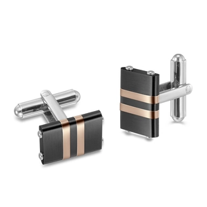 Stainless Steel Men Cufflinks Carbon Fiber Rectangular Stripe Business Suit Shirt Accessories Black Silver Rose Gold Blue