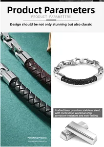Detailed close-up of polished stainless steel coffee bean charms on braided leather bracelets