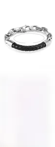 Detail view of coffee bean link bracelet with 220mm length and 45g weight specifications