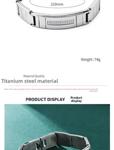 Close-up of brushed titanium steel men's bracelet with CNC cubic zirconia inlay detail