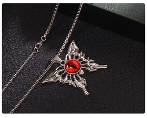 Macro di collana gotica a farfalla con pendente occhio del diavolo rosso e catena box