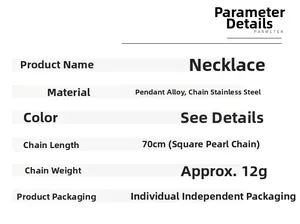 Detailed specification list for punk crab necklace with 70cm stainless steel chain