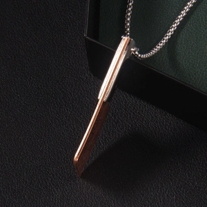 Collana con ciondolo a mannaia vintage con trama Damasco in rame antico e argento