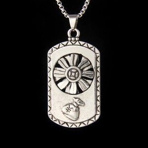 Retro Hip Hop Rotating Fortune Wheel Money Bag Rectangular Pendant Necklace Stainless Steel Alloy Chain For Men Women Jewelry