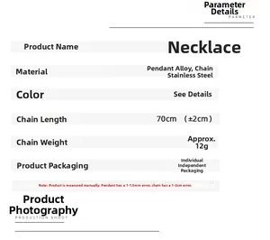 Spécifications du collier colombe slave avec chaîne en acier inoxydable de 70 cm de long