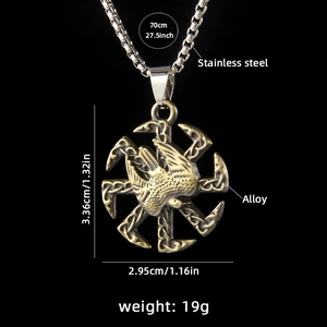 Collier Kolovrat slave avec pendentif oiseau et chaîne box de 70cm en acier inoxydable