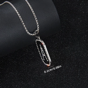Hip hop black enamel letter A pendant necklace in stainless steel with crystal accents
