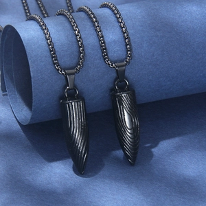 Collier Pendentif Balle Noir Homme Chaîne Vénitienne Acier Inoxydable Charme Alliage Texturé Style Punk Goth Bijoux Cadeau Unisexe
