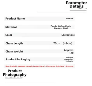 Detaillierte Maße der 70cm langen Motorrad-Halskette aus robustem Edelstahl