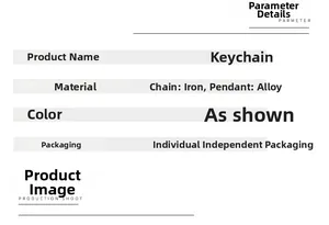 Detailed product specifications for vintage flower cross keychain made of iron and alloy