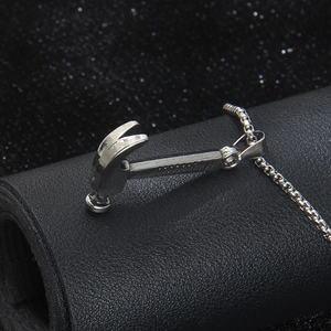 Collana con ciondolo a martello 3D in acciaio inossidabile gotico da uomo argento