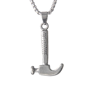 Collana da uomo in acciaio inossidabile con pendente a martello in stile gotico