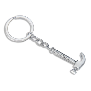 Porte-clés créatif en métal avec un pendentif en forme de mini marteau d'arrache-clou