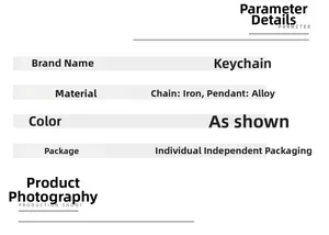 Detail specifications of bat keychain featuring iron chain and alloy pendant materials