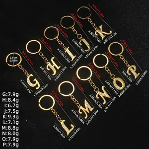 Golden alphabet keychain G-P with sparkling rhinestones for bags and accessories