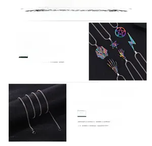 Detailed view of colorful stainless steel Pharaoh pendant with 2.5mm by 70cm chain