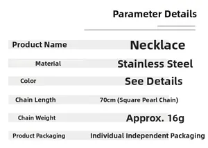 Detailed specifications for stainless steel dragon wolf tooth necklace showing 70cm chain length