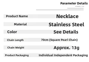 Specifiche dettagliate di una collana da uomo in acciaio inossidabile da 70cm con catena