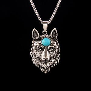 Vintage Wolf Head Pendant Necklace Stainless Steel Alloy Hip Hop Totem Animal Neck Chain For Men Women Punk Style Jewelry