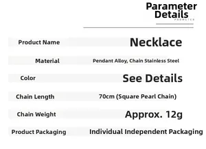 Fiche technique du collier trident avec chaîne en acier inoxydable de 70 cm de long