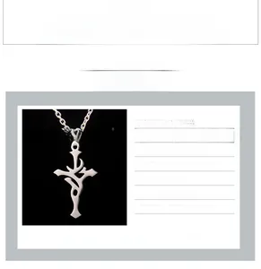 Détail de la chaîne O en acier inoxydable de 3mm et pendentif croix avec longueur 60cm
