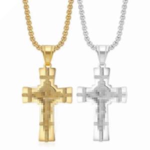 Retro Stainless Steel Jesus Crucifix Pendant Necklace Personalized Gold Silver Catholic Cross Religious Jewelry For Men Women